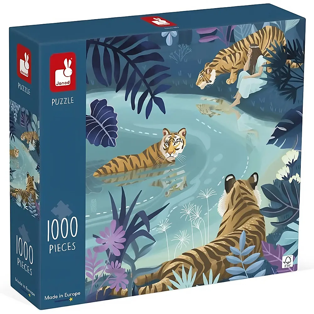 Janod Puzzle Tiger im Mondschein 1000Teile