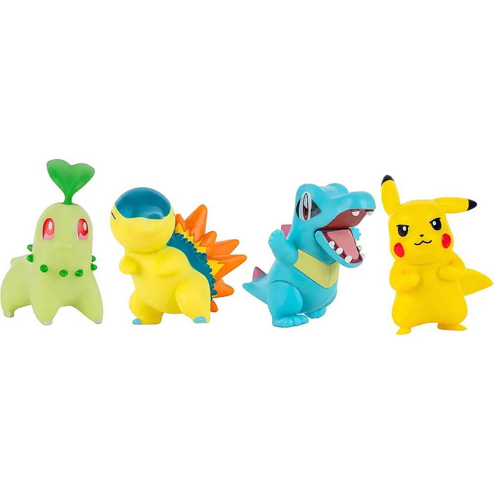 Jazwares Pok�mon Battle Figure Multipack - Pikachu, Endivie, Karnimani, Feurigel - 5 cm