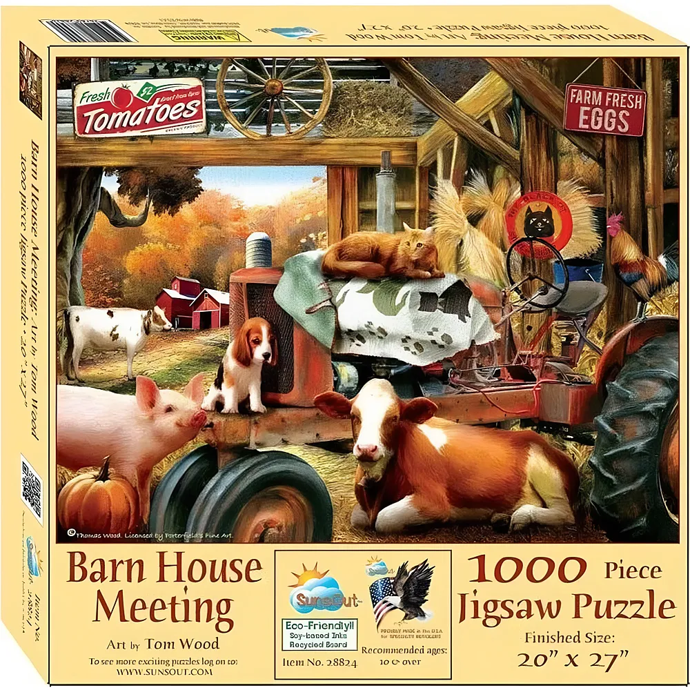 SunsOut Puzzle Tom Wood Barnhouse Meeting - 1000 Teile