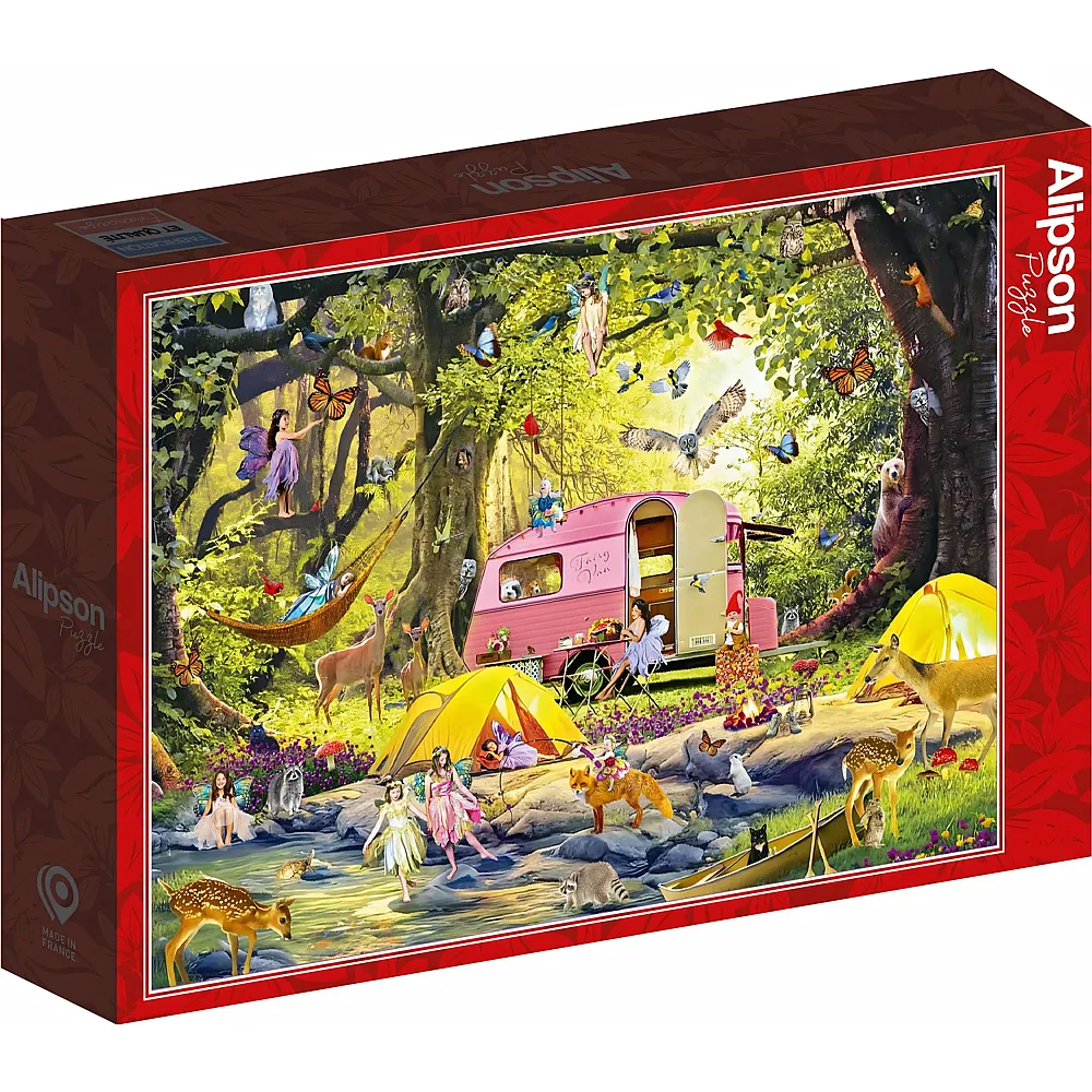 Alipson Puzzle Campingplatz der Feen mit Freunden des Waldes - 1000 Teile