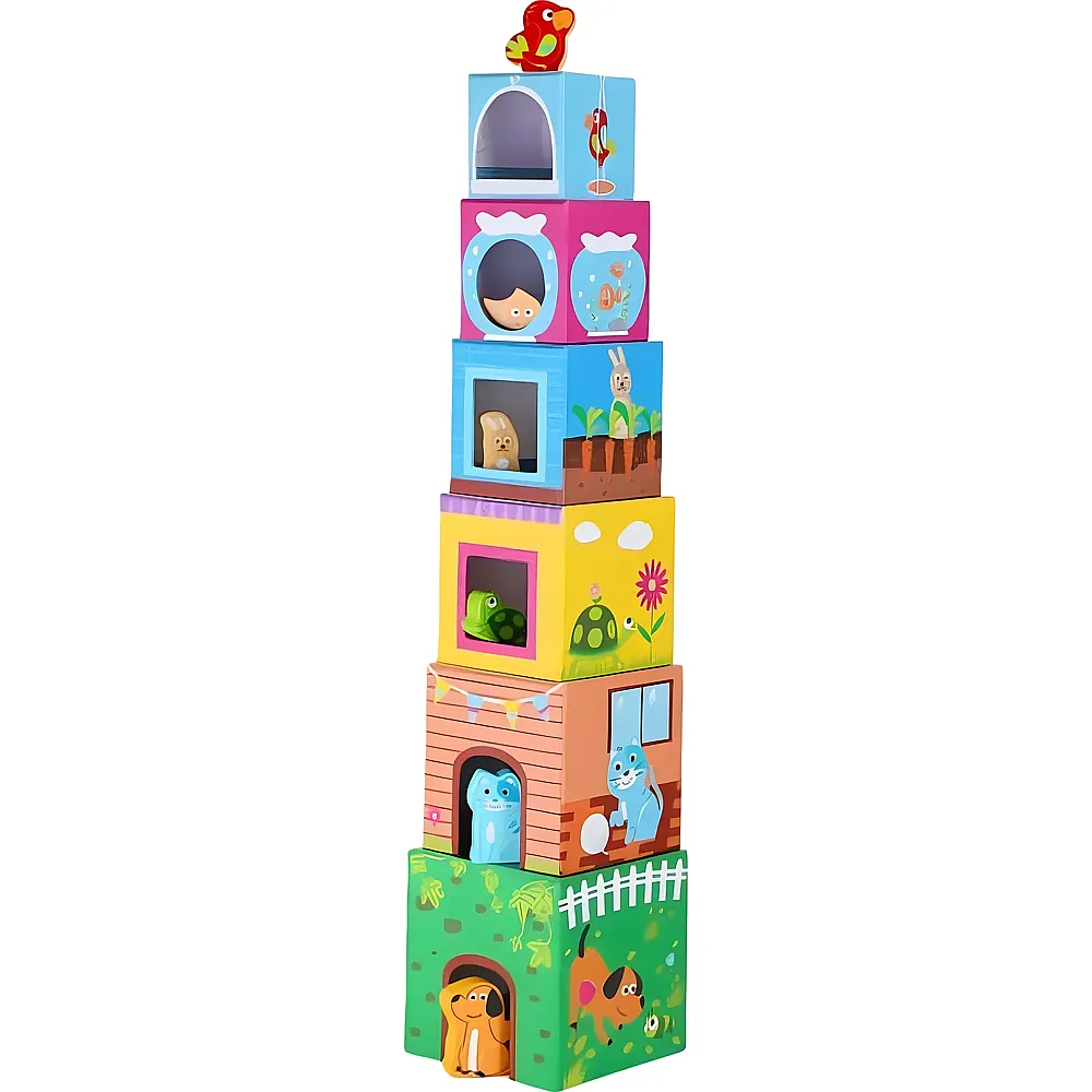 small foot Stapelw�rfel mit Figuren Haustiere