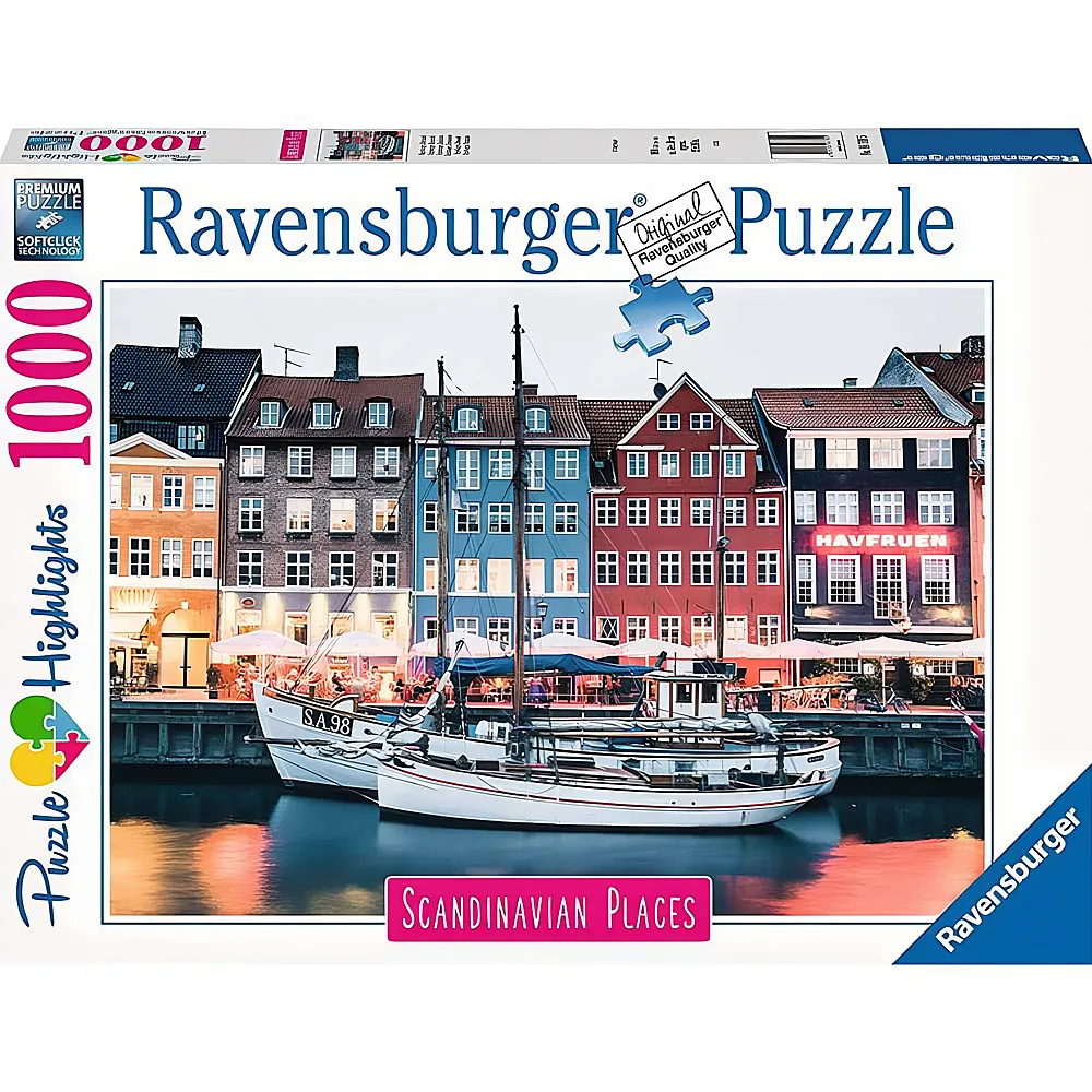 Ravensburger Puzzle Scandinavian Places Kopenhagen, Dnemark 1000Teile