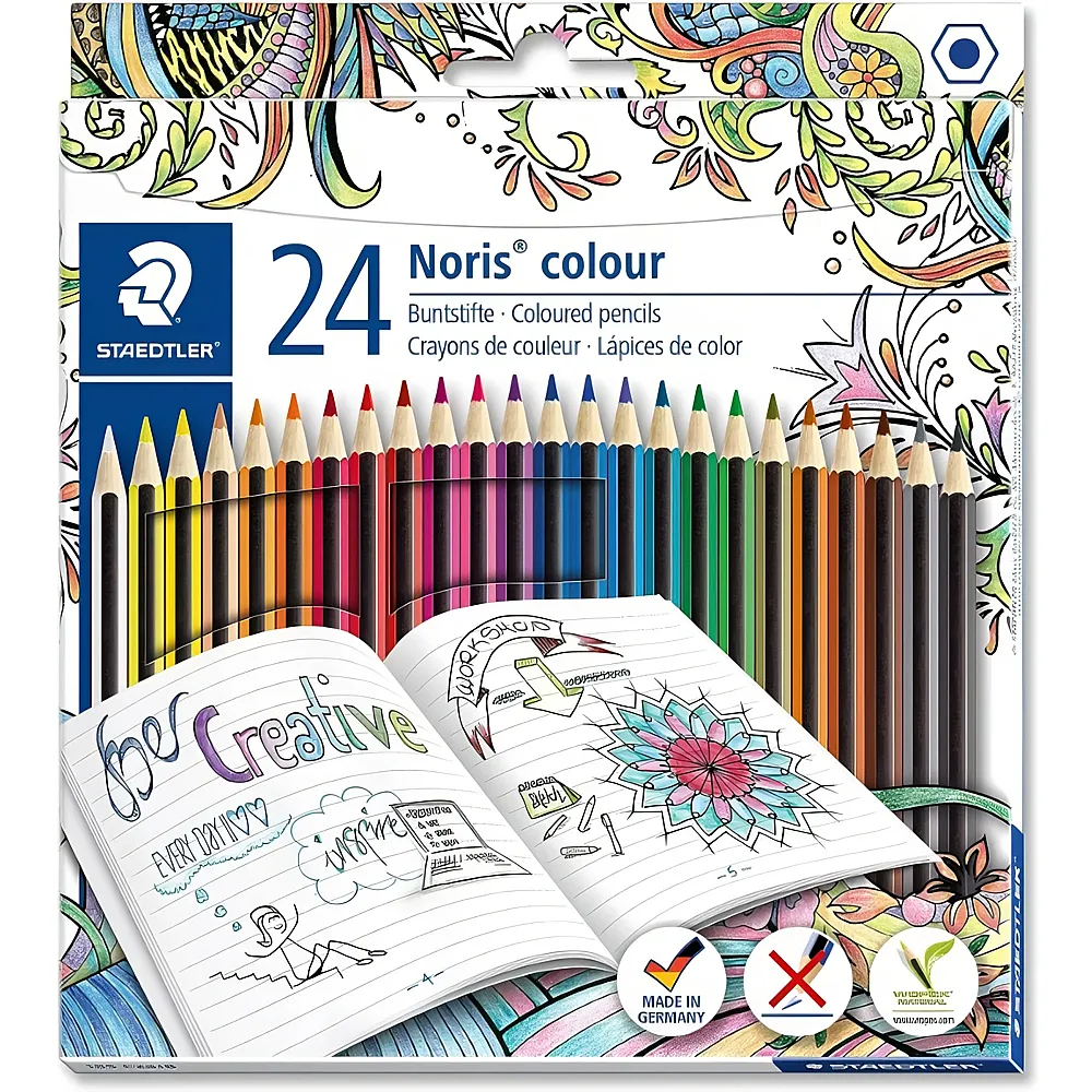 STAEDTLER Buntstifte Noris colour, rutschfeste Soft-Oberfl�che - 24 Teile