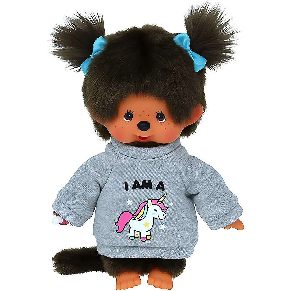 meinspielzeug - Monchhichi M�dchen mit Pullover I am a unicorn - 20 cm | Affen Pl�sch