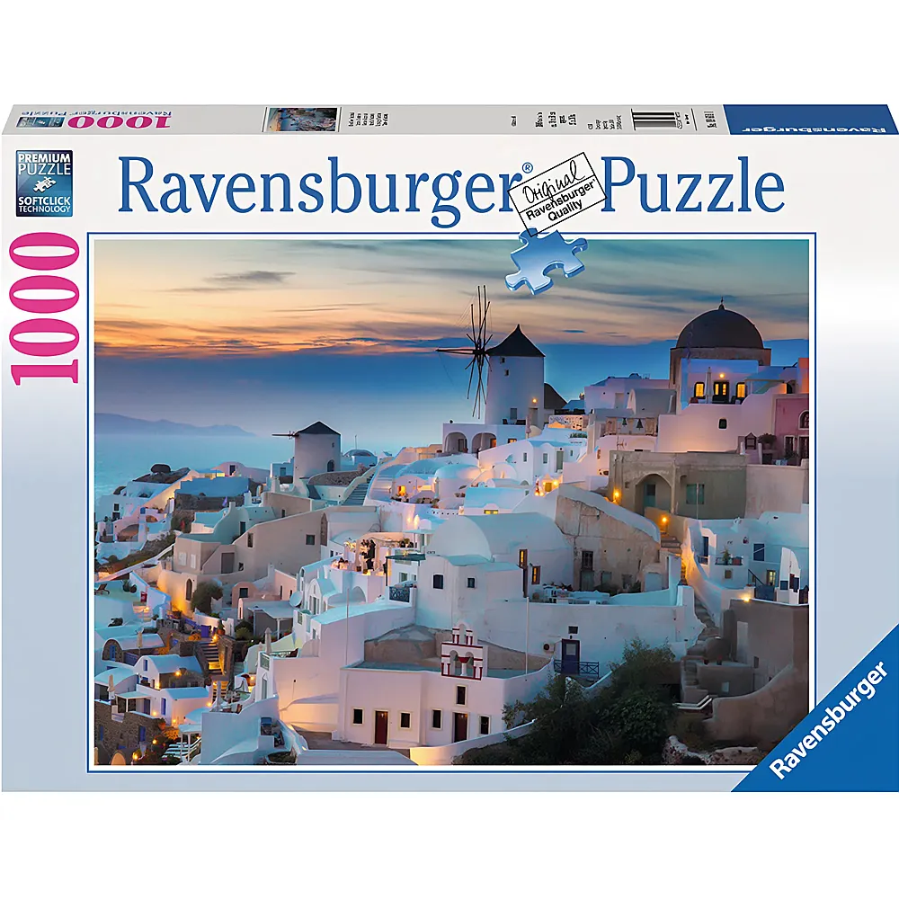 Ravensburger Puzzle Abend ber Santorini 1000Teile