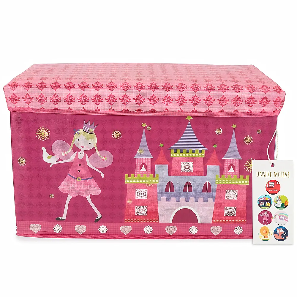 Bieco Aufbewahrungsbox mit Deckel  60L, faltbar  ca. 60x30x35cm  Spielzeugkiste mit Deckel  Aufbewahrungsbox Kinder 