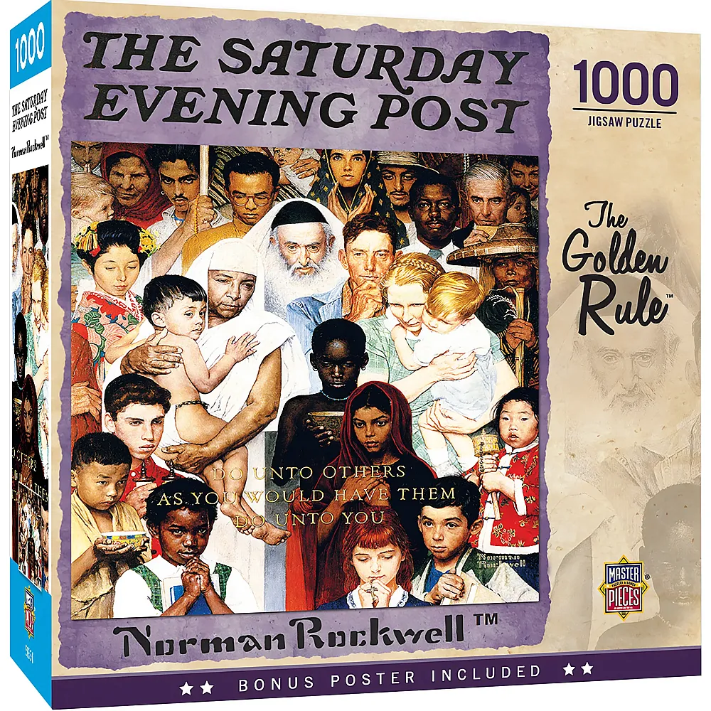 Master Pieces Puzzle Saturday Evening Post - The Golden Rule 1000Teile