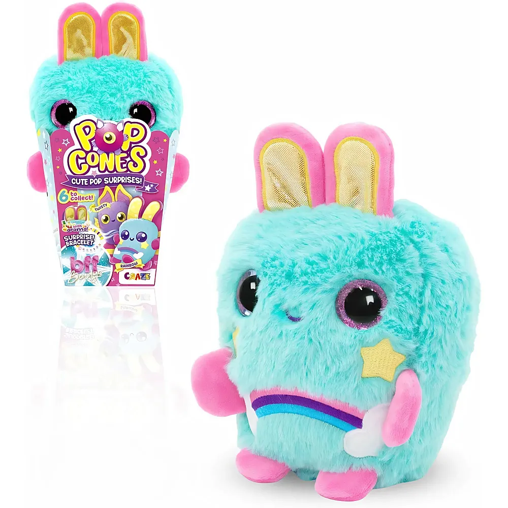 Craze Plush Pop Cones Rainbow  Duftendes Pl�schtier mit Ananas-Aroma & BFF-Armband  �berraschungsbox f�r Kinder 