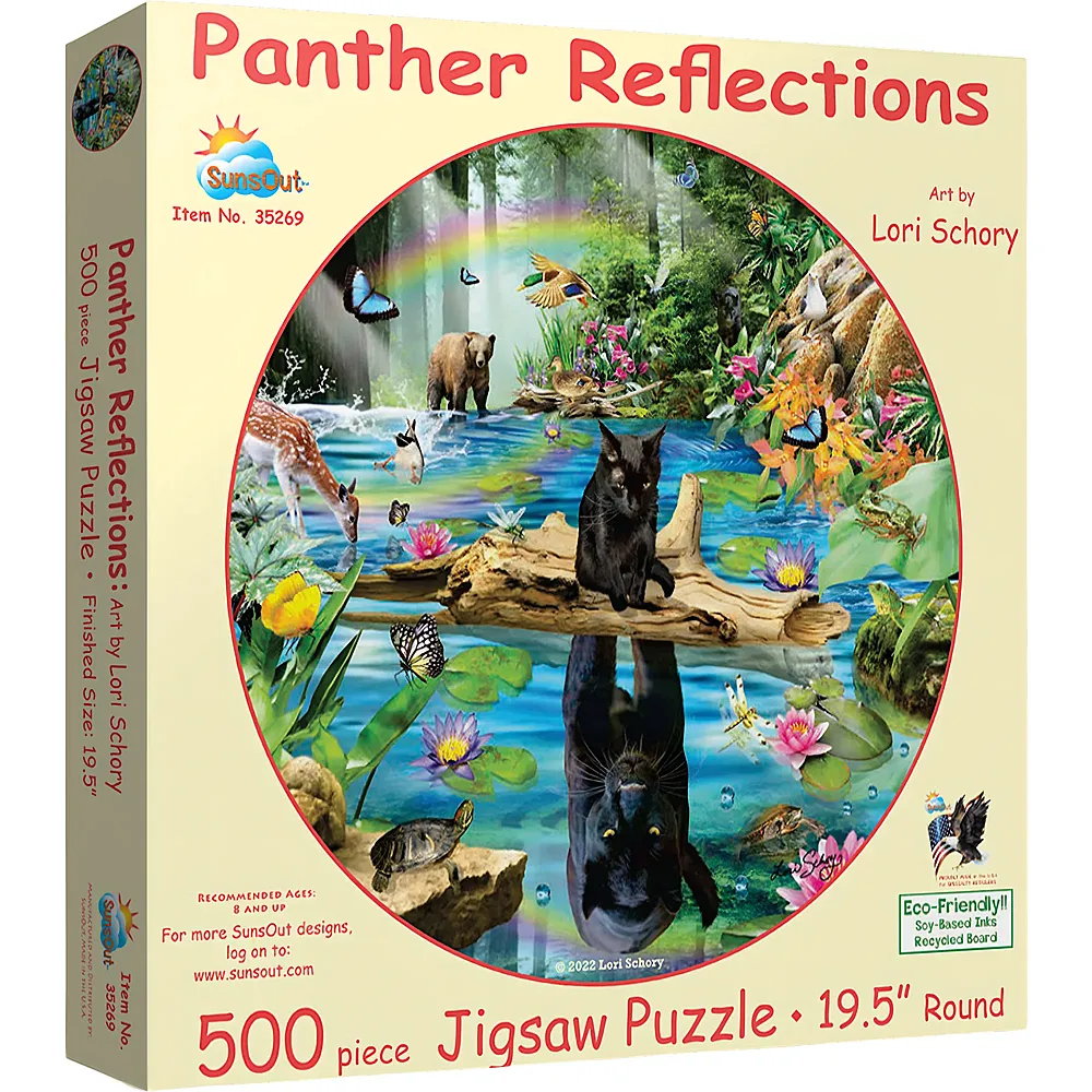 SunsOut Puzzle Lori Schory Panther Reflections 500Teile