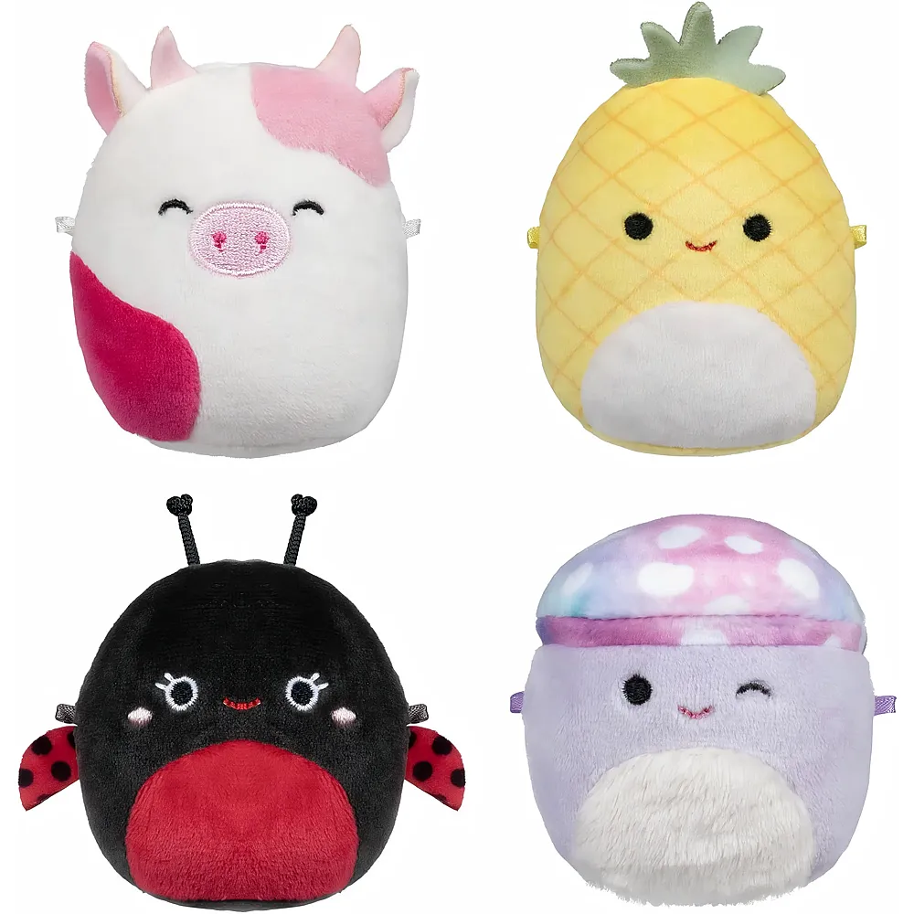 meinspielzeug - Squishmallows Micromallows 4er-Pack Maui, Trudy, Caedyn und Minya 6,5cm | Diverse Tiere Pl�sch