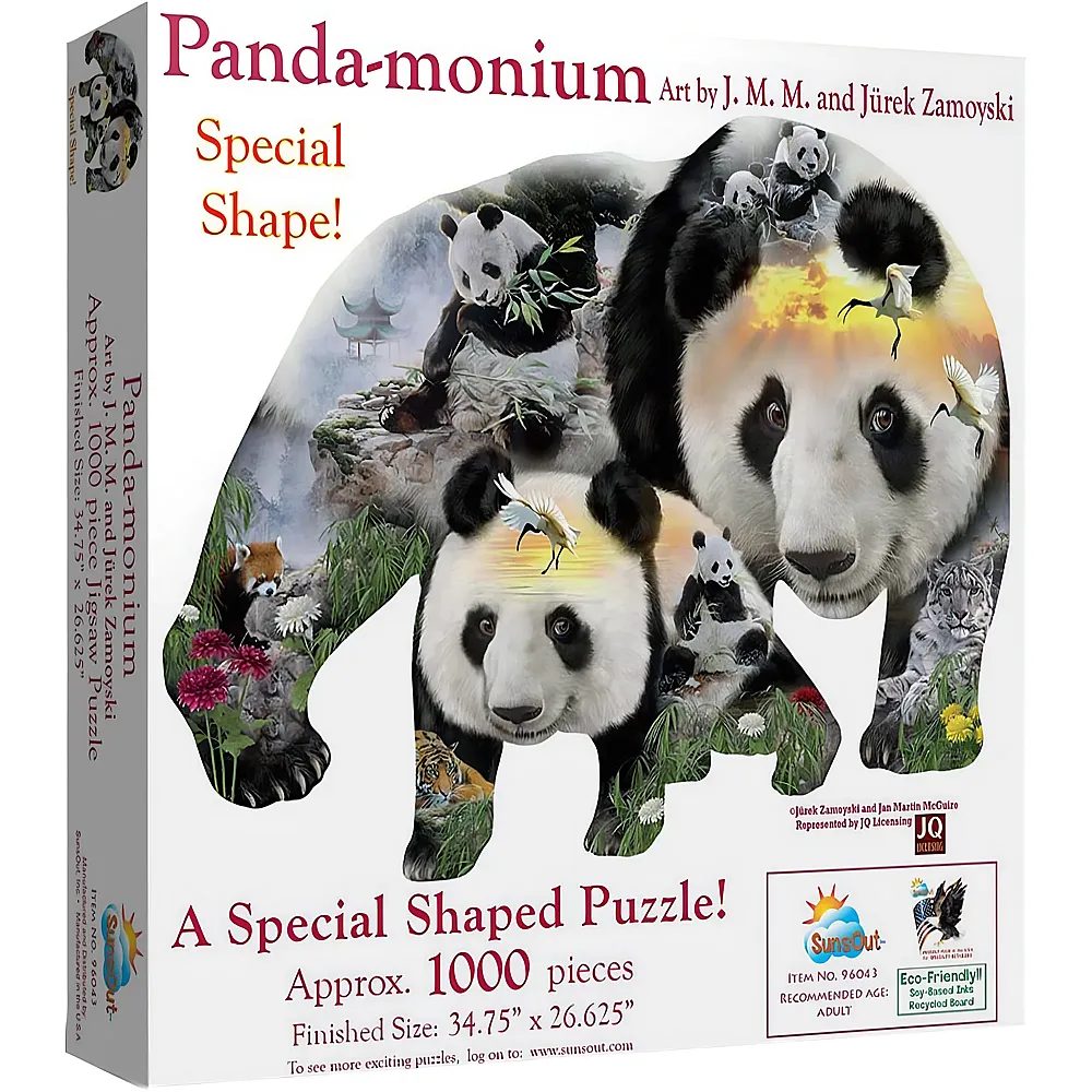 SunsOut Puzzle Jurek Zamoyski Panda-Monuim - 1000 Teile