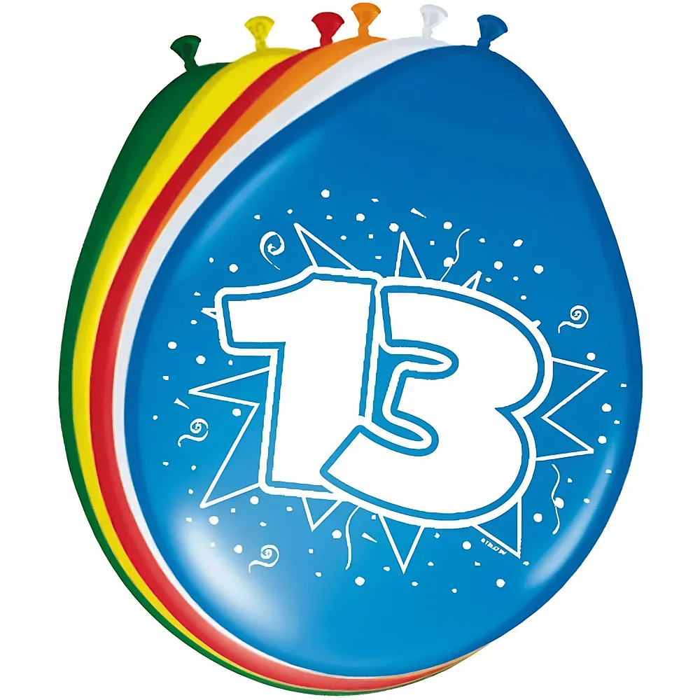 Folat Zahlenballons 13 Jahre - 8 Teile