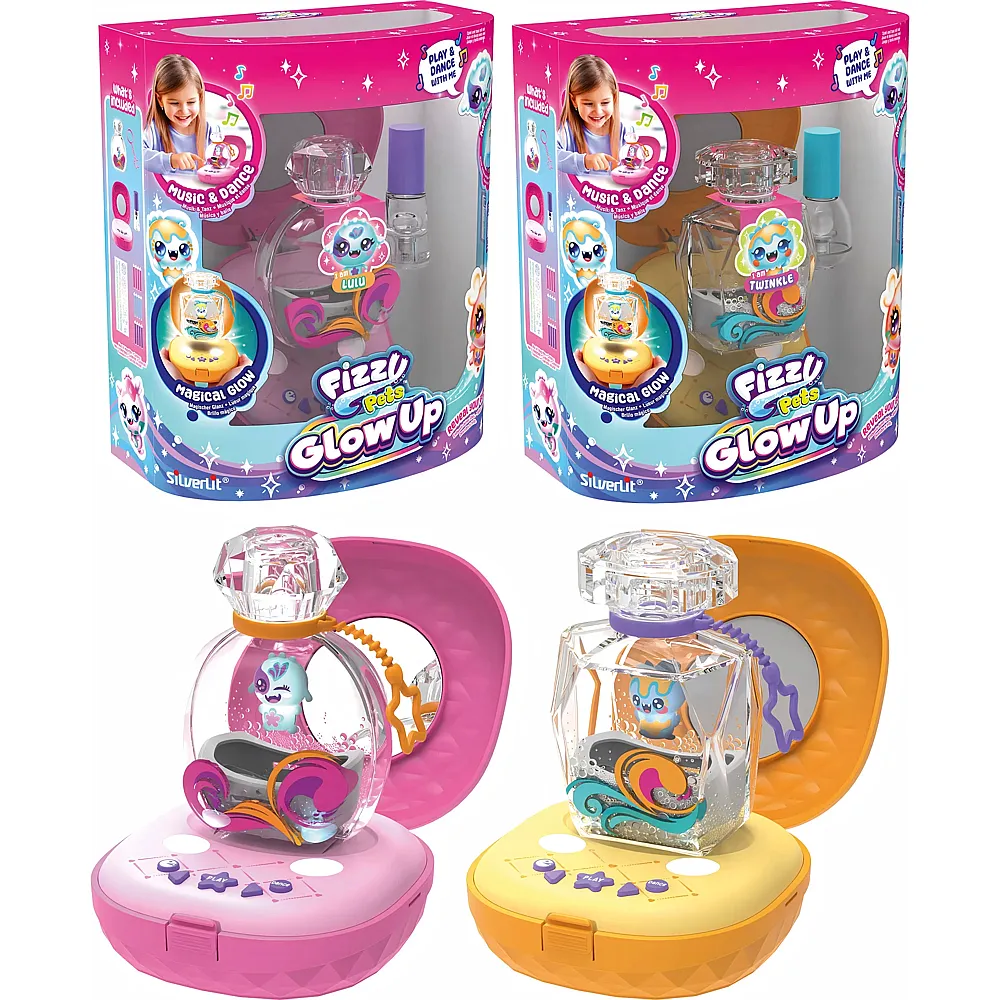 Silverlit Fizzy Pets Glow Up Deluxe Pack 1 Flakon, Bühne, Fläschchen, - Marken
