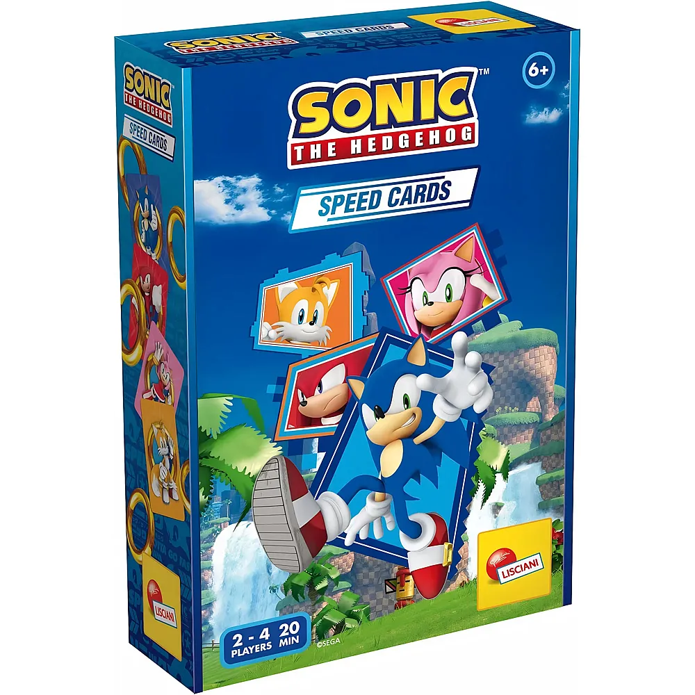 Lisciani SONIC the HedgeHog - Speed-Kartenspiel mit Sonic the Hedgehog - Strategiespiel f�r Kinder ab 6 Jahren - 2 Spieler oder mehr - Entwicklung der Logik - Zahlen und erste Berechnungen