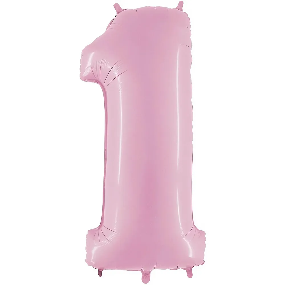 Grabo Folienballon Zahl 1 Pastellpink - 66 cm | Ballone