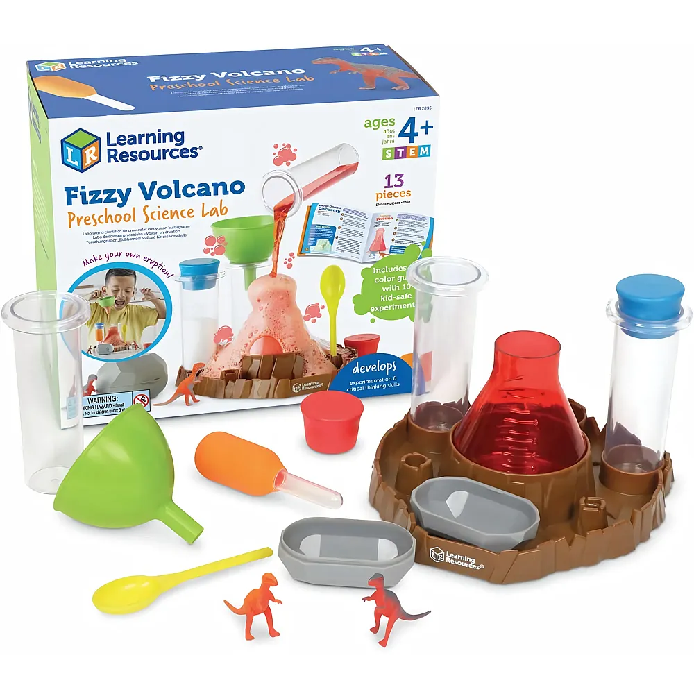 Learning Resources Forschungslabor Blubbernder Vulkan f�r Vorsch�ler, ab 4 Jahren, Kinder-Chemiebaukasten mit sch�umender Reaktion