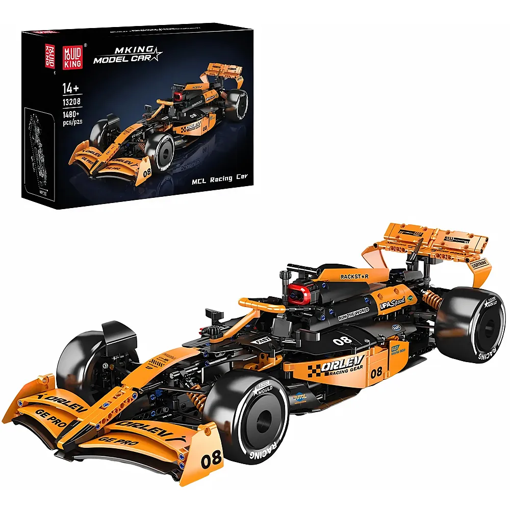 meinspielzeug - Mould King Model Cars Rennwagen MCL Motorsport 13208 | Klemmbausteine Fahrzeuge