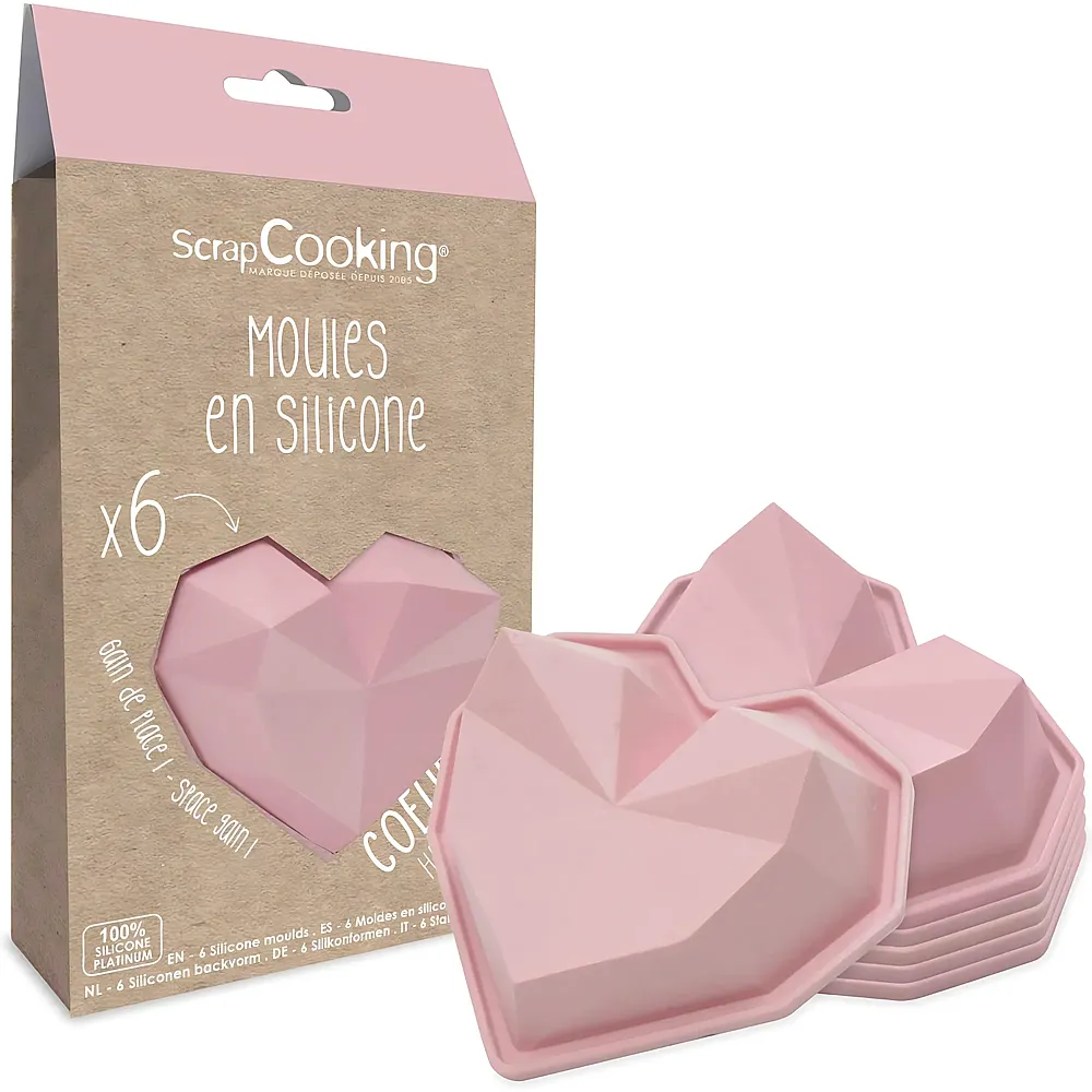 ScrapCooking Formen Diamantenherzen - 6 Teile