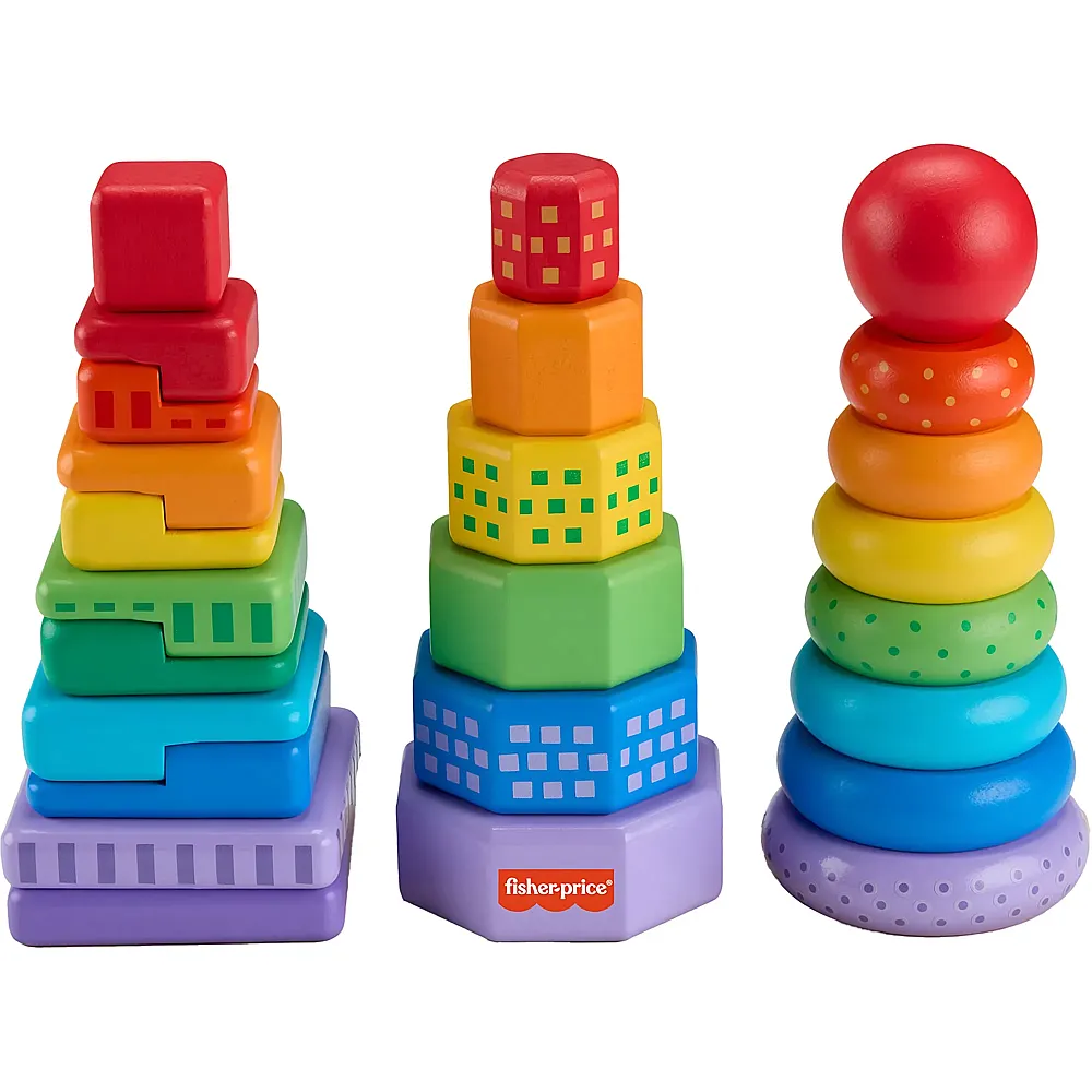 Fisher-Price Farben- und Formen Stapelspiel aus Holz 25Teile