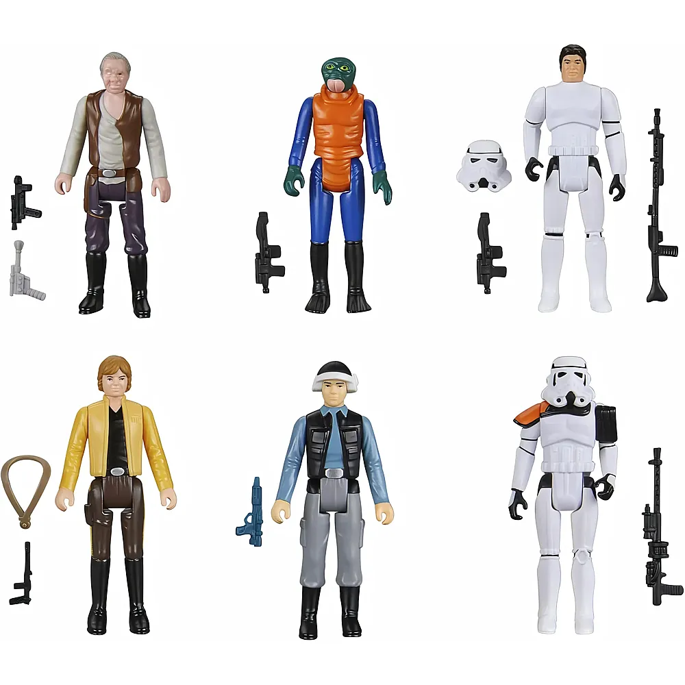 Hasbro Star Wars 6er-Pack Retro Collection - 9,5 cm