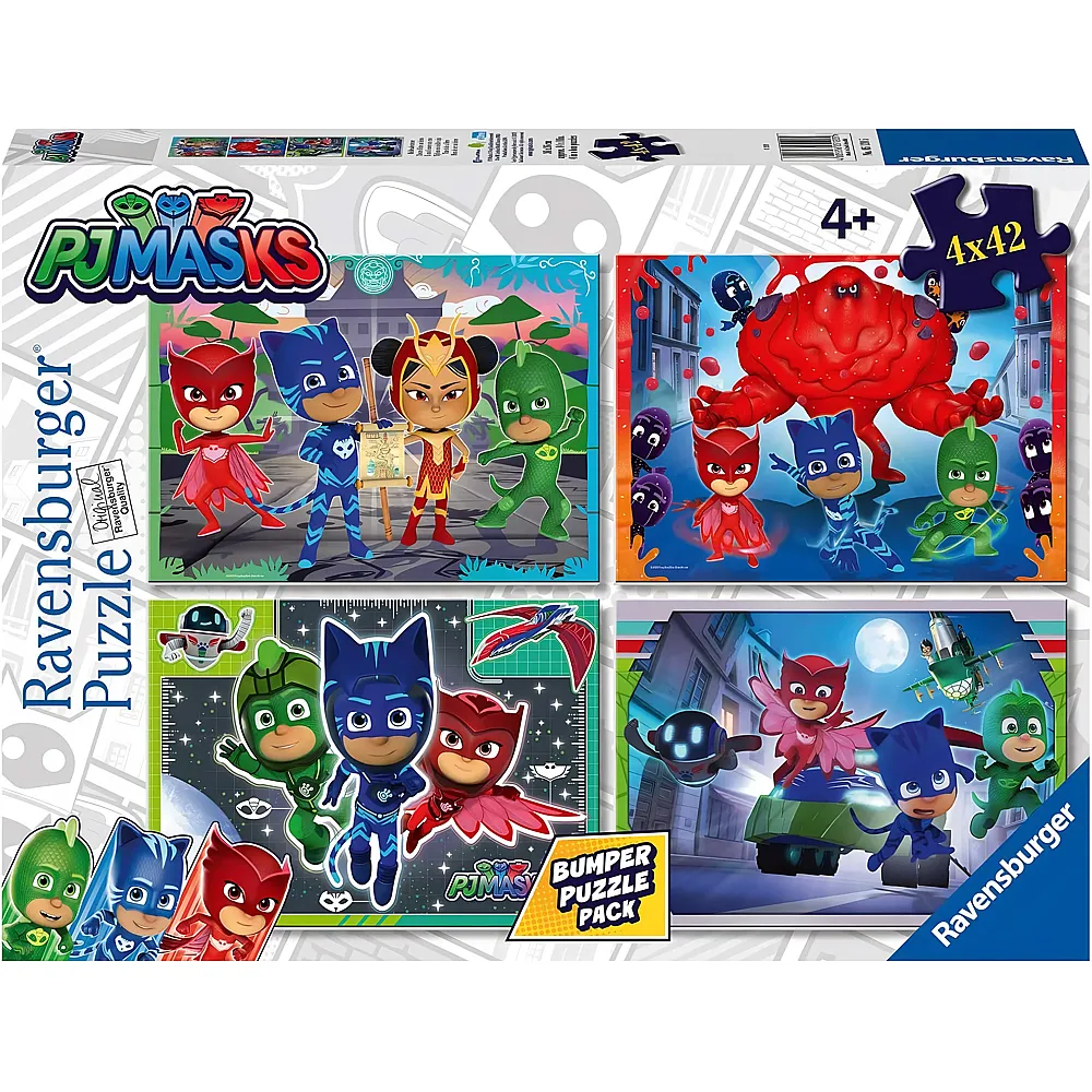 Ravensburger Puzzle Coffret g�ant 4en1 PJ Masks - 42 pi�ces