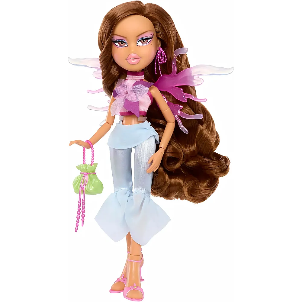 MGA Bratz Fashion Pixiez Yasmin  Fantasy-Sammelpuppe mit Echter Mode und Accessoires, Fl�gel Verwandeln Sich in einen Ring