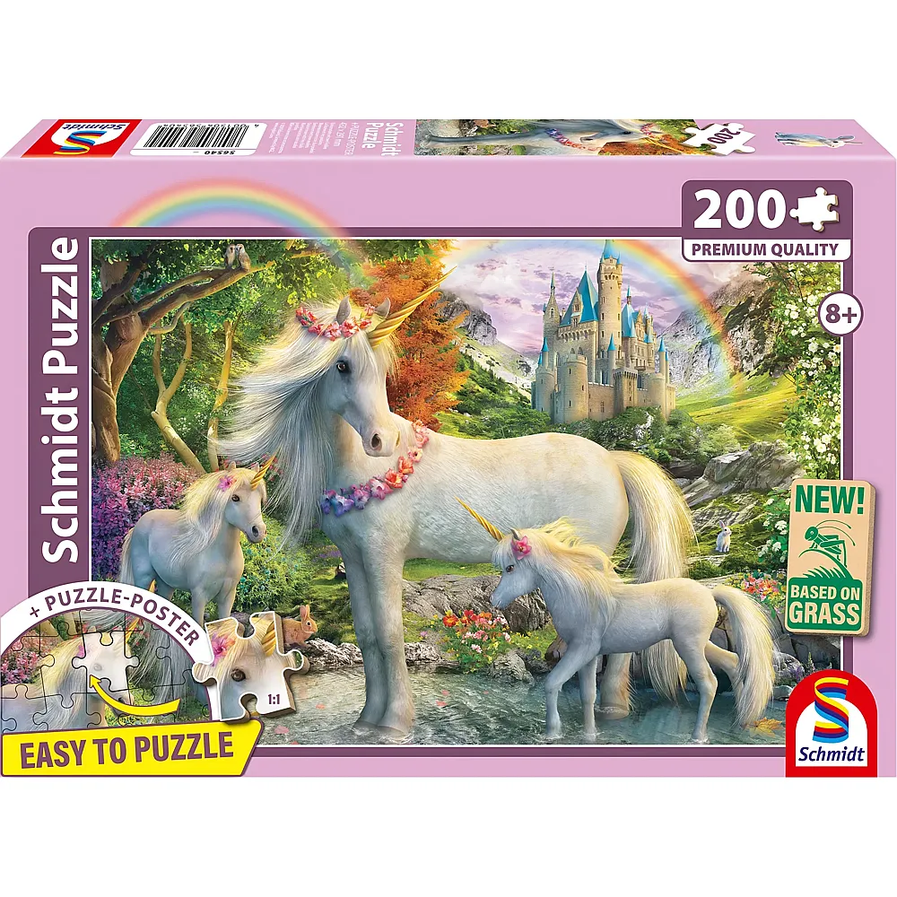 Schmidt Puzzle Einhornstute mit zwei Fohlen - 200 Teile