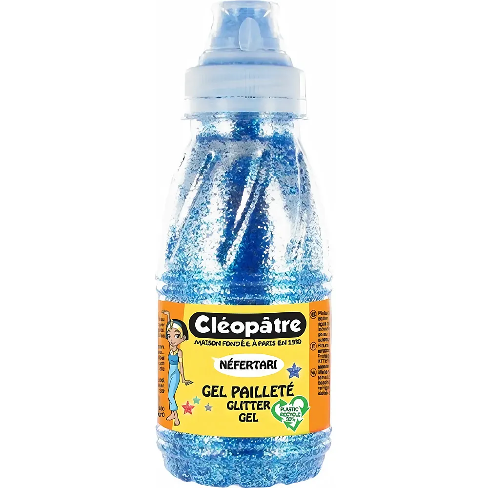 Cleopatre Nefertari Glitter-gel � Farbloses Gel Mit Glitter 250ml Blau