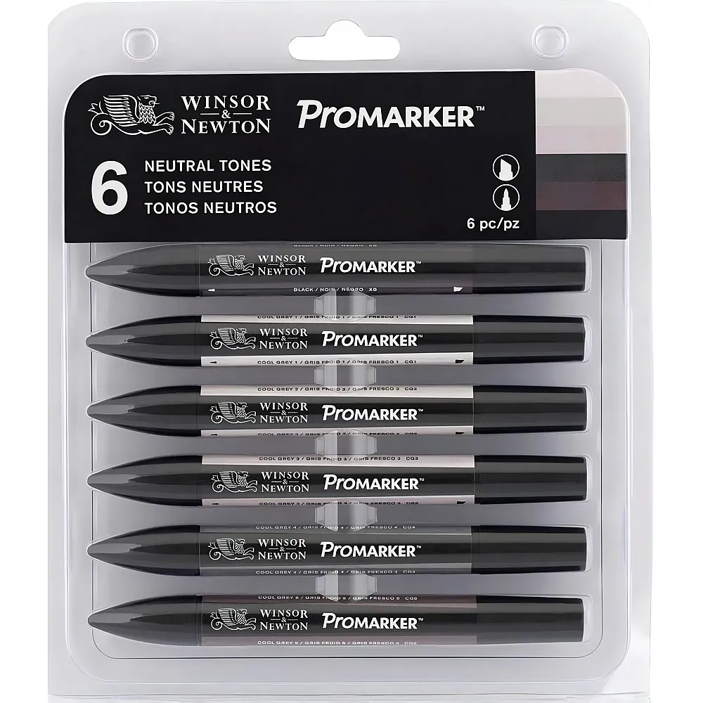 Winsor & Newton Promarker 6er Set Neutrale T�ne