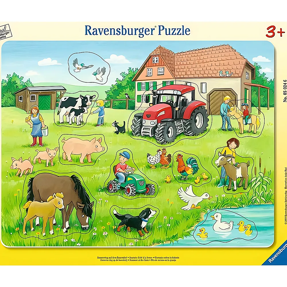 Ravensburger Puzzle Sommertag auf dem Bauernhof 11Teile | Rahmenpuzzle