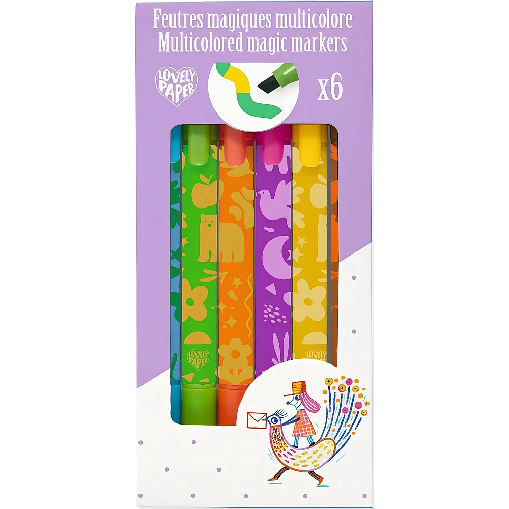 Djeco 6 Magische Filzstifte multicolor