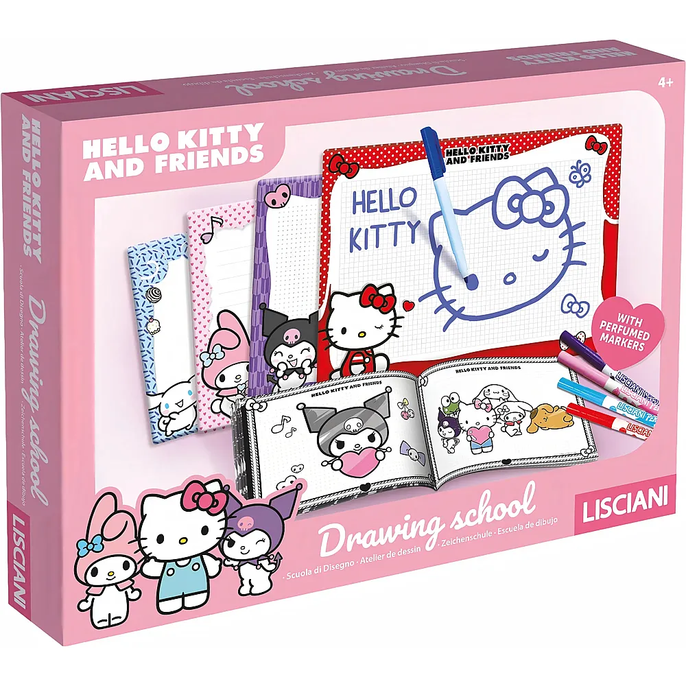 Lisciani Hello Kitty Zeichnungsschule 4 Schreibtafeln, Filzstift,