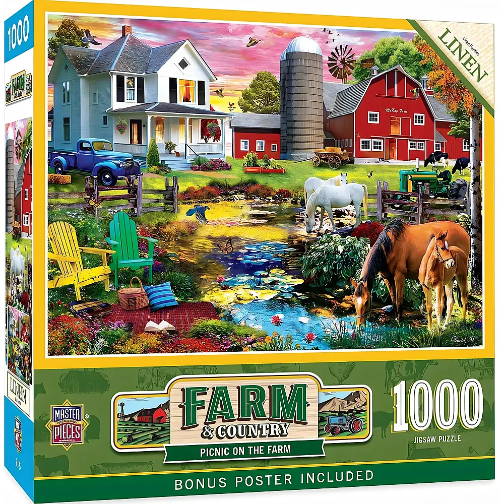 Master Pieces Puzzle Farm & Country Picknick auf dem Bauernhof 1000Teile
