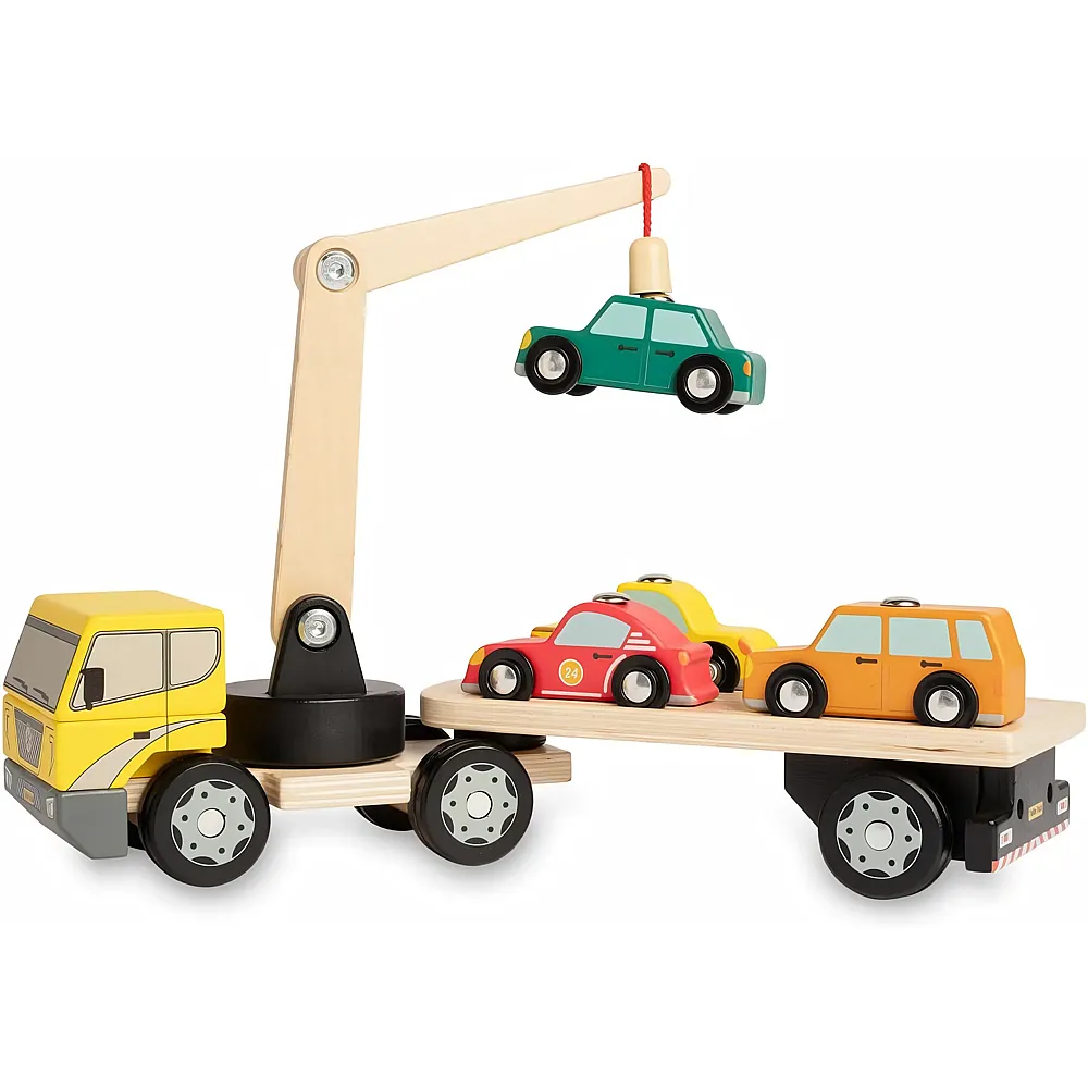 Nene Toys Autotransporter mit Kran & 4 Magnet-Autos