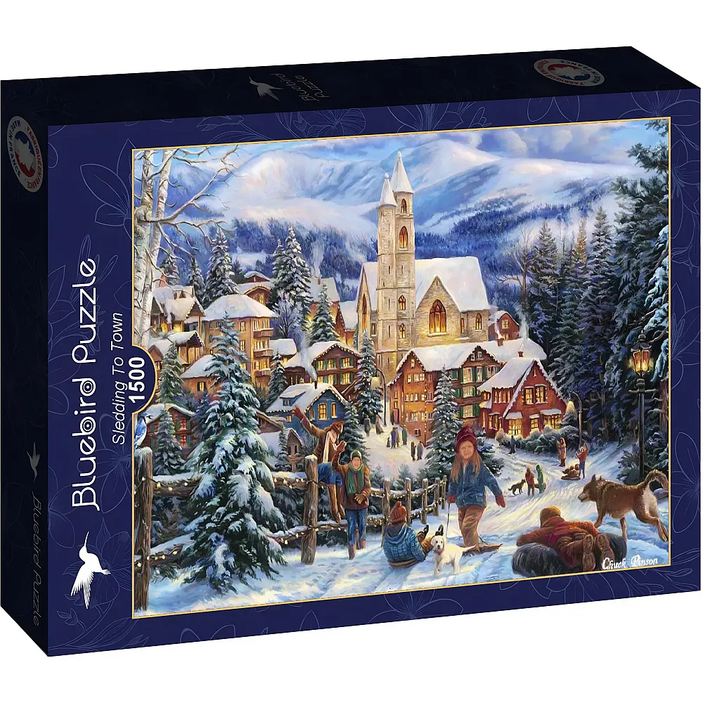 Bluebird Puzzle Sledding To Town 1500Teile