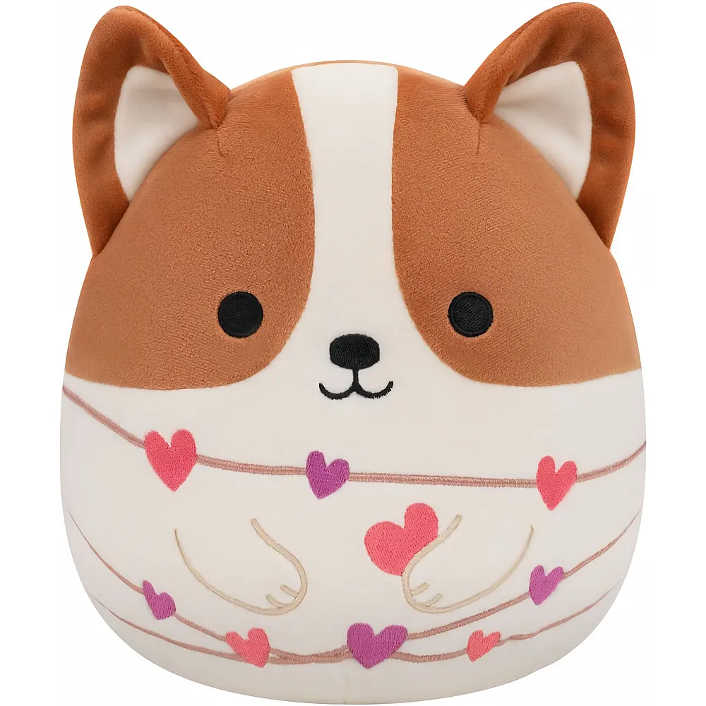 Squishmallows Pl�sch Reginald der Corgi mit Herzschnur - 19 cm