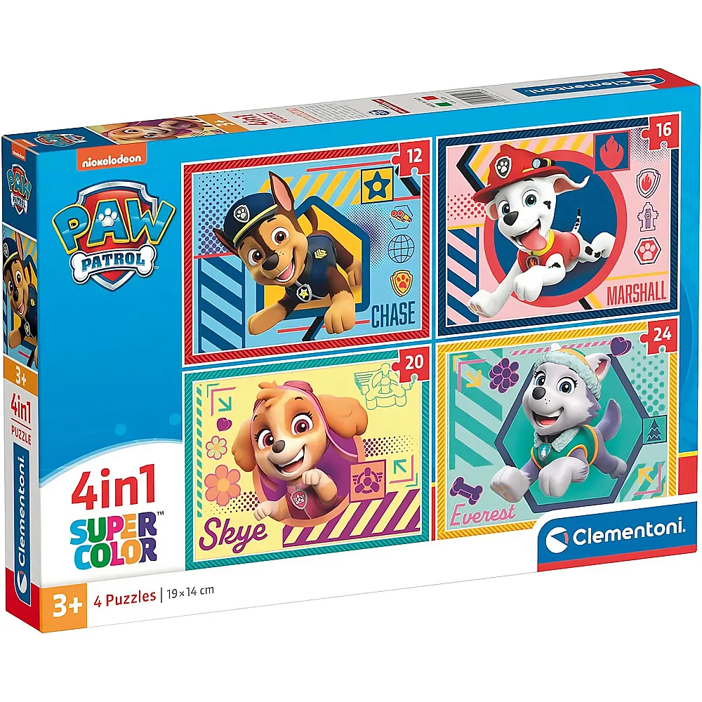 Clementoni Puzzle Supercolor 4in1 Paw Patrol 12-24