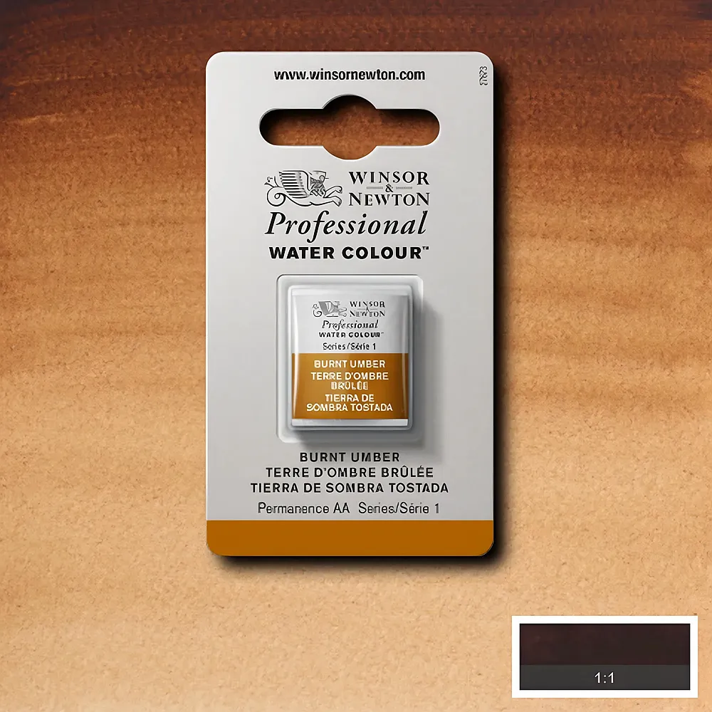 Winsor & Newton Professional Water Colour Aquarellfarbe Umbra Gebrannt - 1/2 Napf