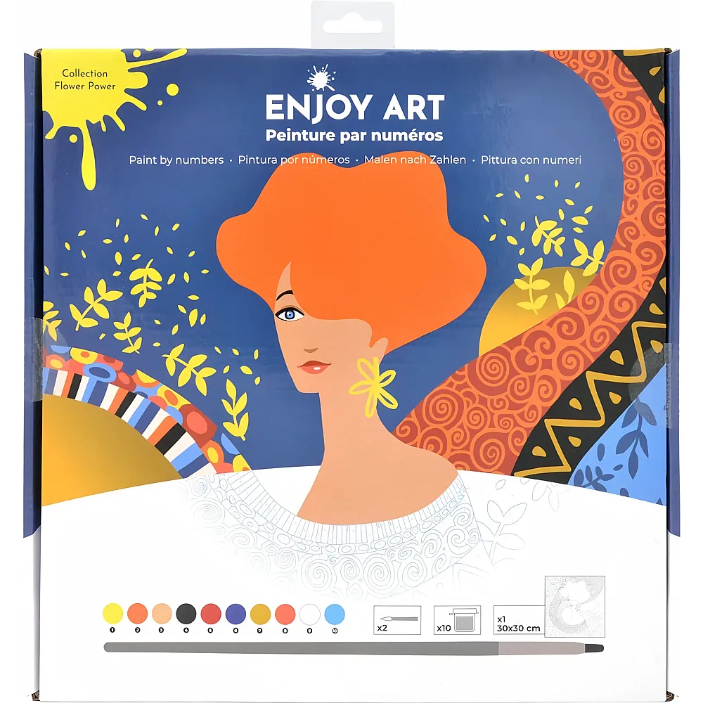 OZ International Enjoy Art Peinture N� 30x30cm Flower Power Dora
