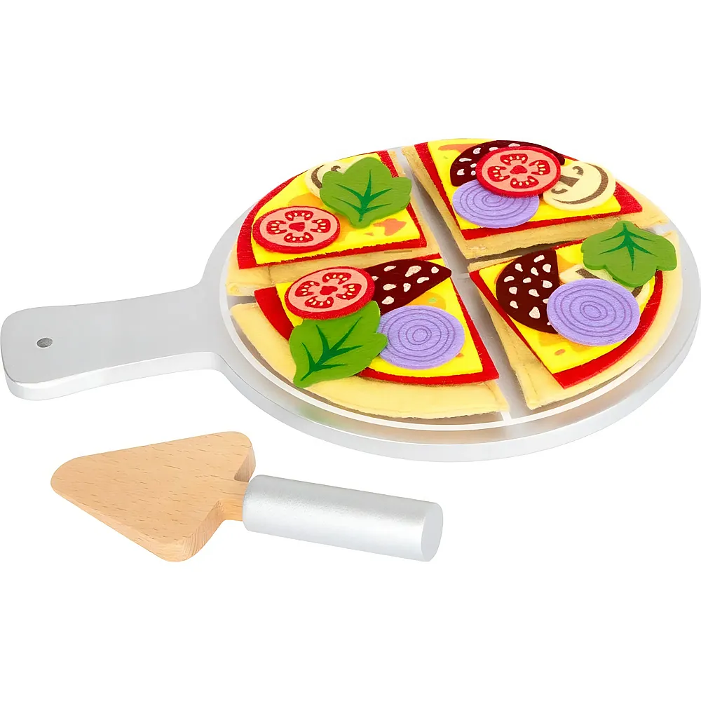 small foot Role Play Stoff-Pizza mit Teller