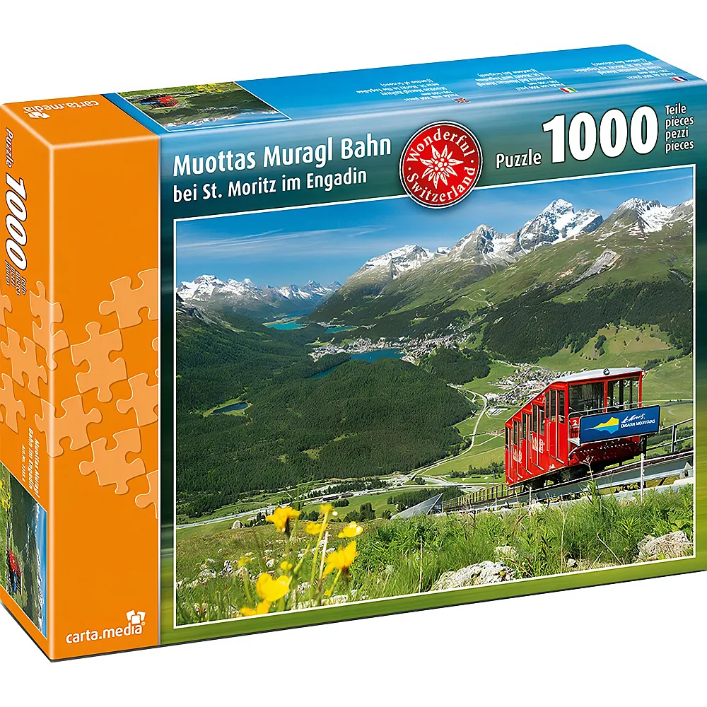 meinspielzeug - carta media Puzzle Muottas Muragl Bahn bei St.Moritz 1000Teile | Puzzle 1000 Teile