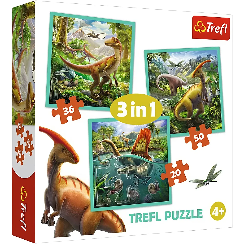 Trefl 3 in 1 Puzzle  Dinosaurier