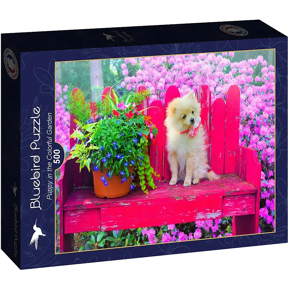 Bluebird Puzzle Puppy in the Colorful Garden 500Teile