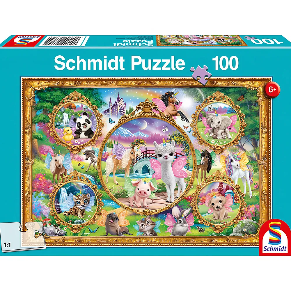 Schmidt Puzzle Animal Club, Einhorn-Tierwelt 100Teile