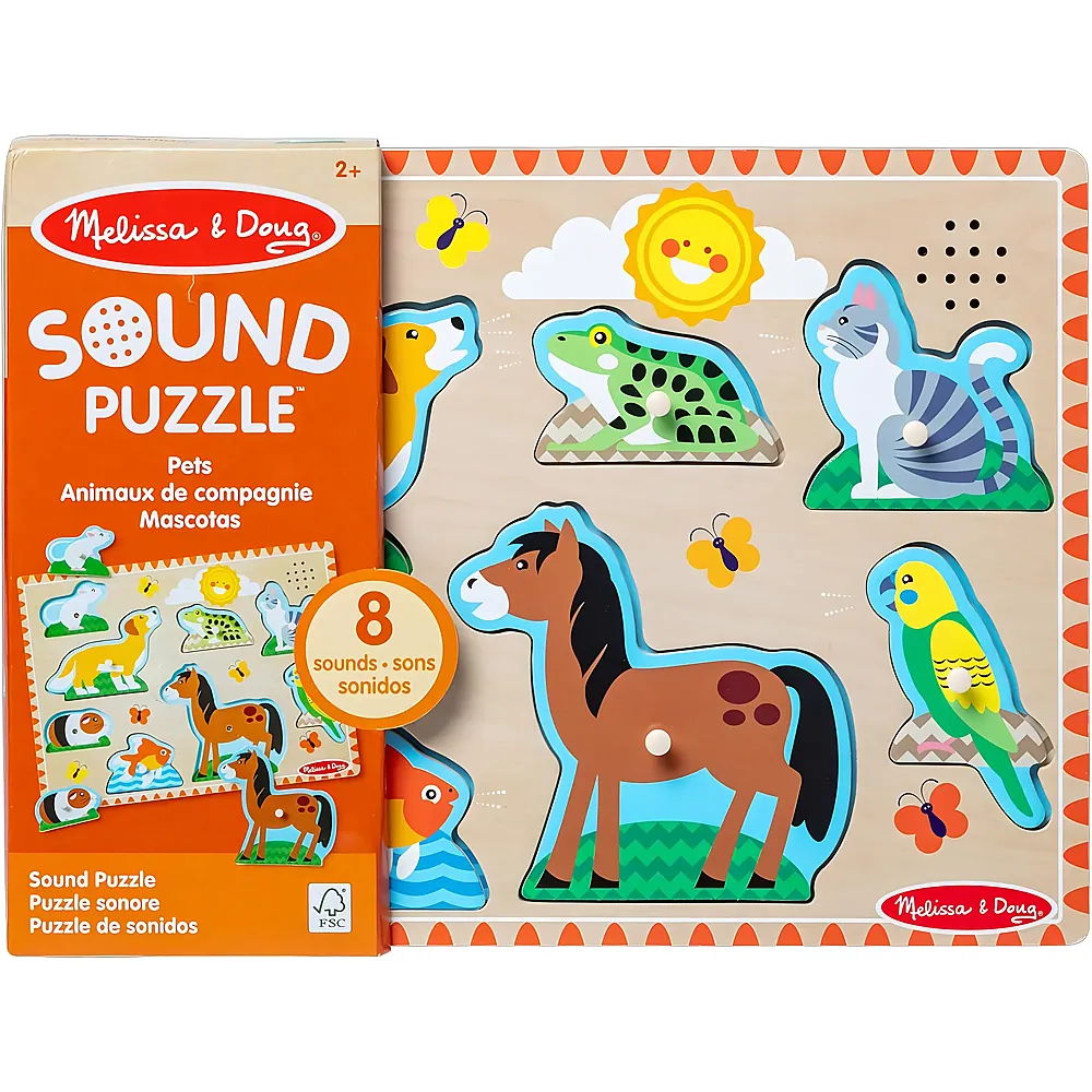 Melissa & Doug Puzzle Haustiere mit Sound - 8 Teile