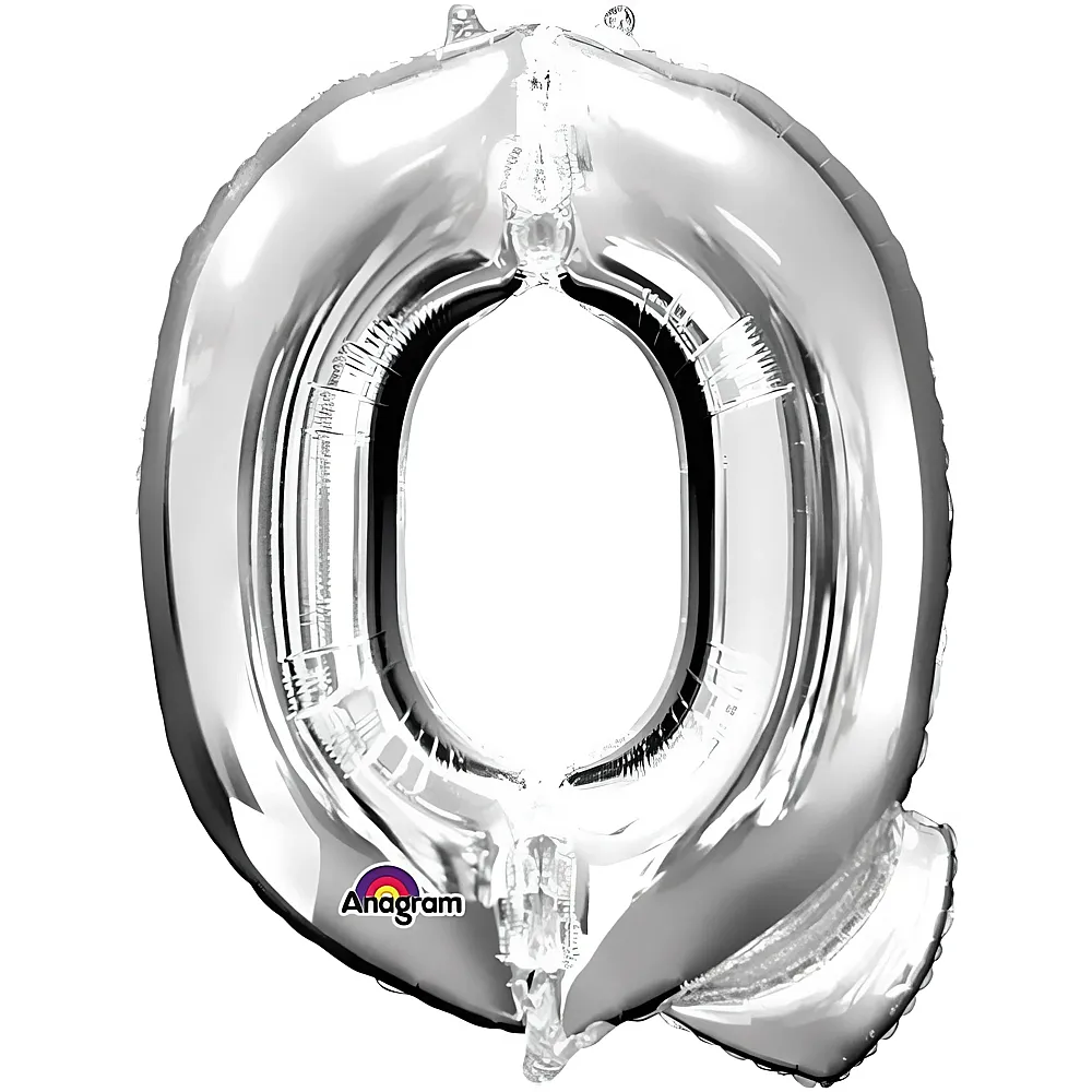 Amscan Buchstaben Silber Folienballon Buchstabe Q Silber 93cm | Kindergeburtstag