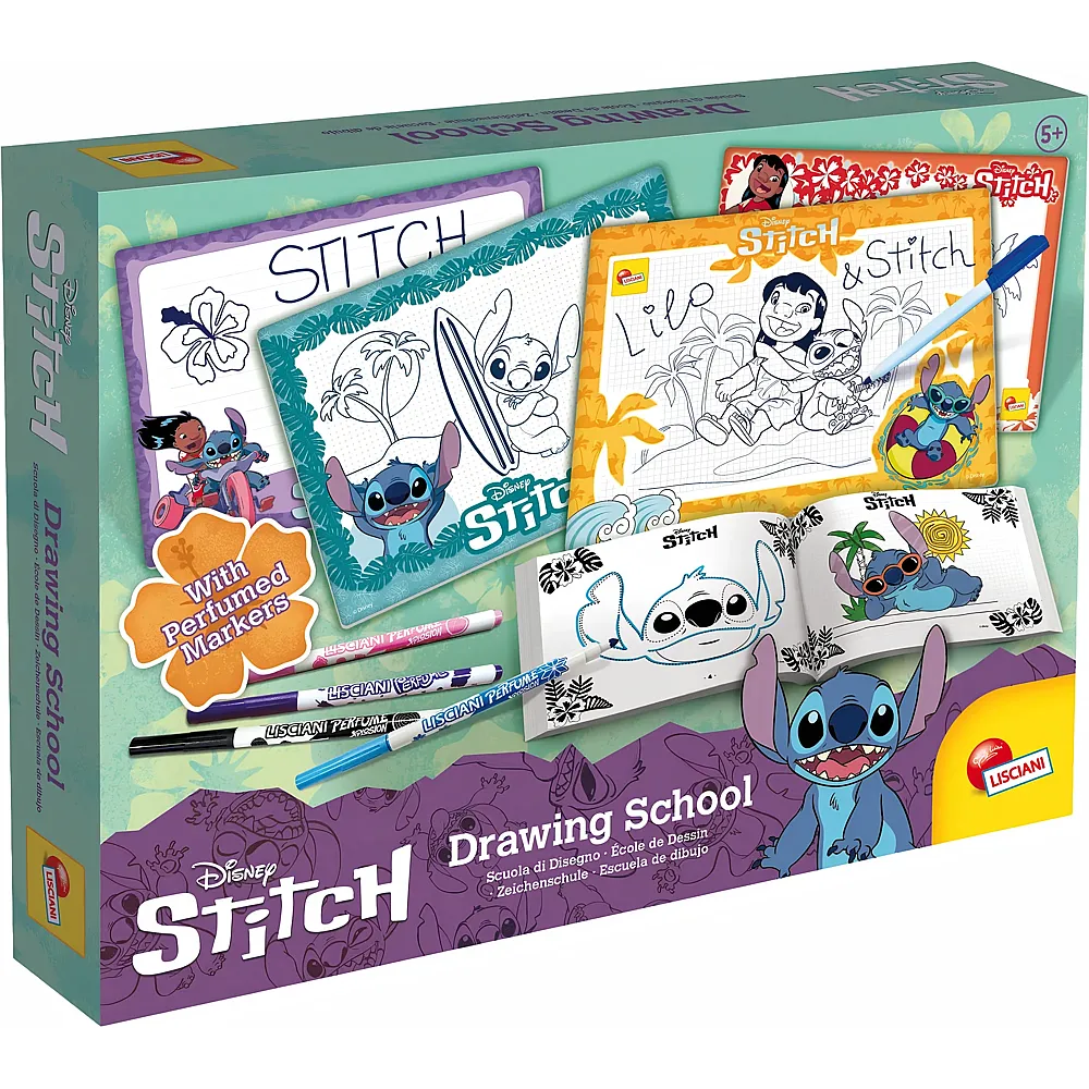 Lisciani Stitch Zeichenschule mit duftenden Stiften, Heft,