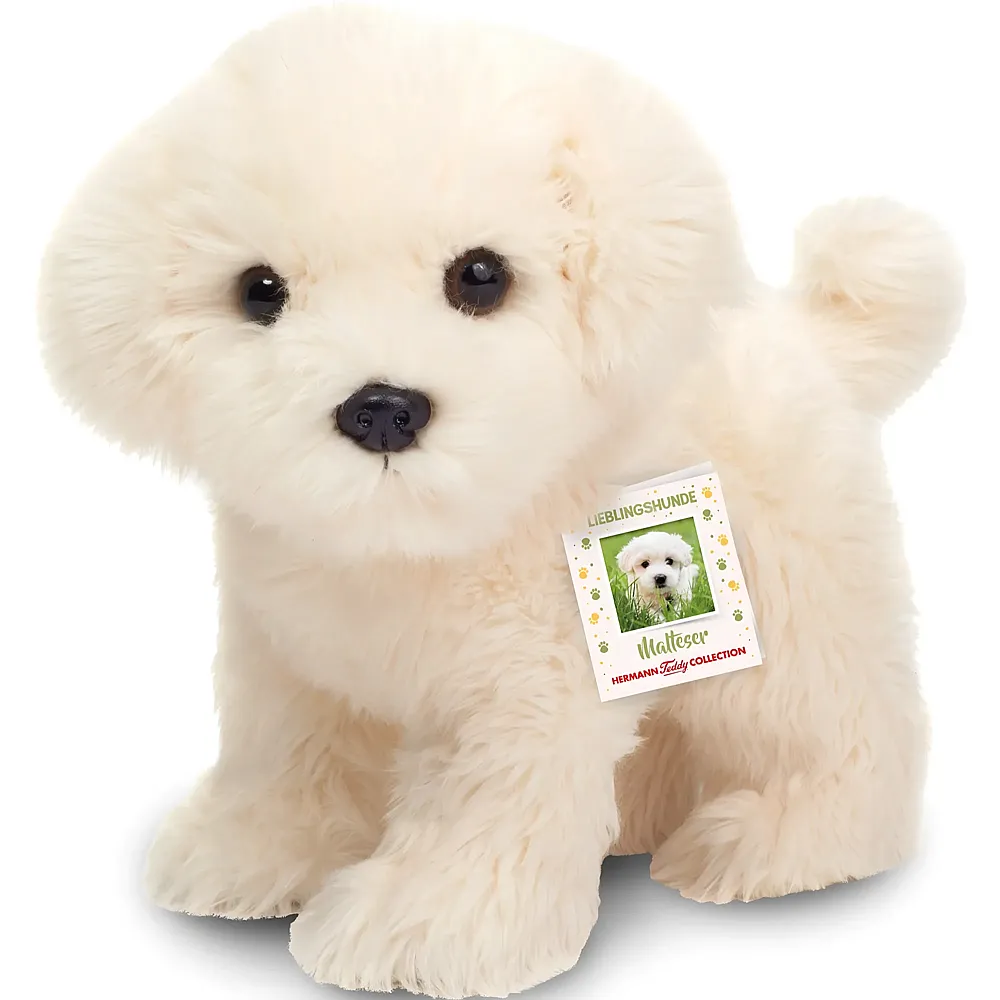 Teddy-Hermann Malteser stehend - 23 cm