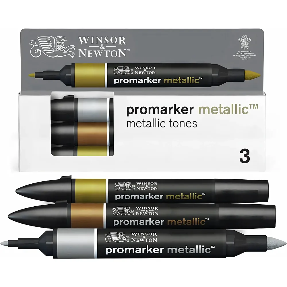 Winsor & Newton Promarker 3er Set Metallic T�ne