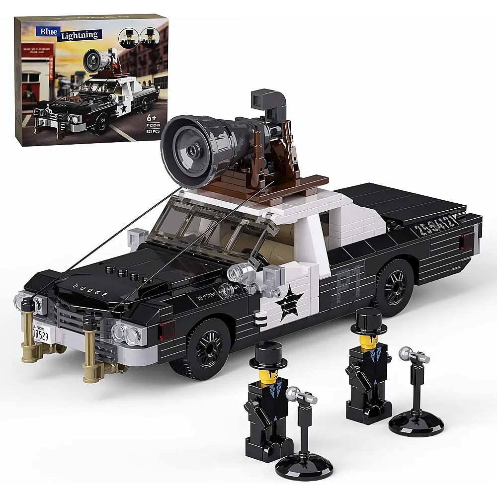 Millionspring Blue Brother Schwarzes Auto-Bausteinset, klassisches Automodell mit Bruderfiguren, Sammlerst�ck, Schaust�ck, Geschenk - Suche